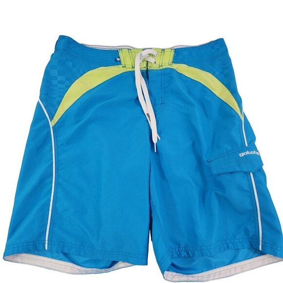 Gotcha Men’s Size Medium Drawstring Waist Swim Trunks Board Shorts with Pocket - Picture 10 of 13